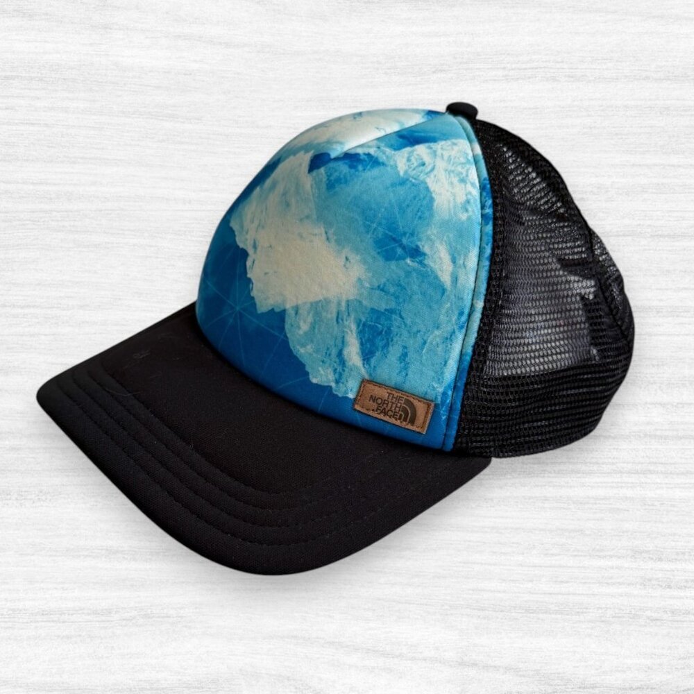 The North Face Glacier Print Trucker Hat Mesh Snapback Outdoor Hiking Cap